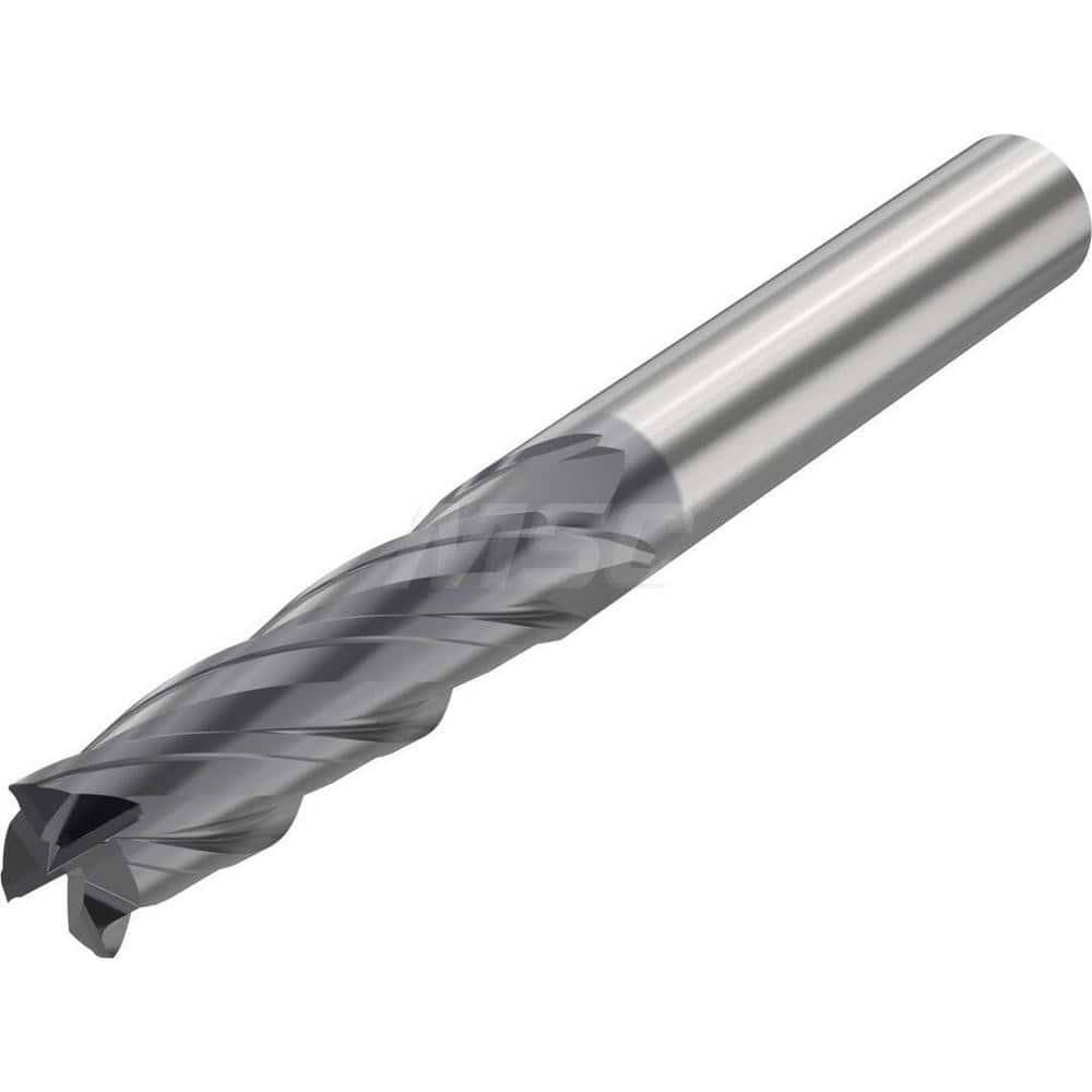 Corner Radius End Mill: 0.2362″ Dia, 4 Flutes, Solid Carbide 35 ° Helix, SIRON-A Coated, Corner Chamfer End, Series JSE514