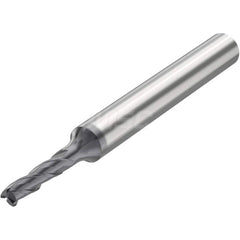 Corner Radius End Mill: 0.1969″ Dia, 3 Flutes, Solid Carbide 35 ° Helix, SIRON-A Coated, Corner Chamfer End, Series JSE513