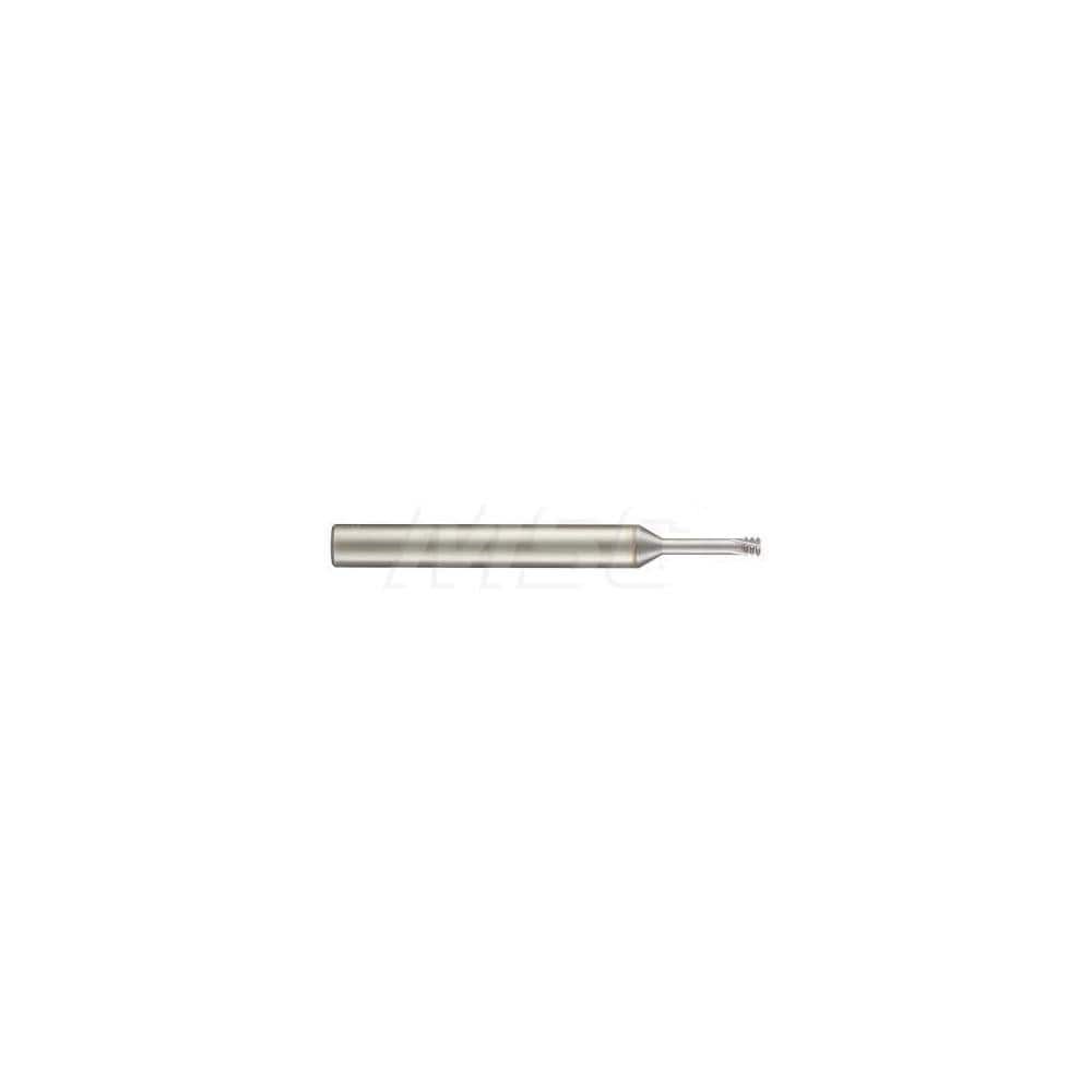 Helical Flute Thread Mill: Internal, 4 Flute, Solid Carbide 0.189″ Cut Dia, TiCN Coated