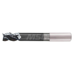 Corner Radius End Mill: 1/4″ Dia, 1/2″ LOC, 0.06″ Radius, 4 Flutes, Solid Carbide 3″ OAL, 1/4″ Shank Dia, 38 ° Helix, DLC Coated, Corner Radius End, Centercutting, Series Flash Solid