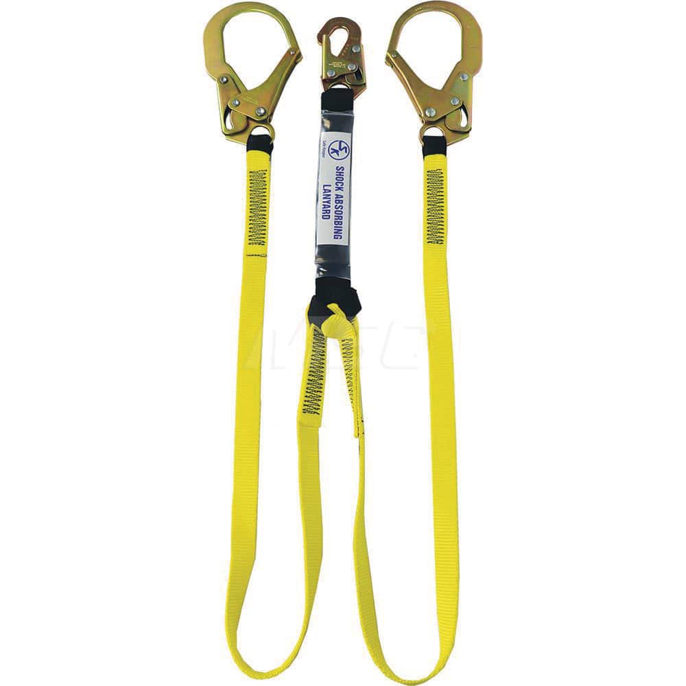 Lanyards & Lifelines; Load Capacity: 310 lb; Construction Type: Webbing; Harness Type: Fall Arrest; Lanyard End Connection: Snap Hook; Anchorage End Connection: Rebar Hook; Length Ft.: 6.00