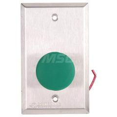 Pushbutton Switches; Switch Type: Push Button; Pushbutton Type: Mushroom Head; Pushbutton Shape: Round; Pushbutton Color: Green; Operator Illumination: NonIlluminated; Operation Type: Pneumatic; Amperage (mA): 10; Voltage: 125; Contact Form: DPST; Standar