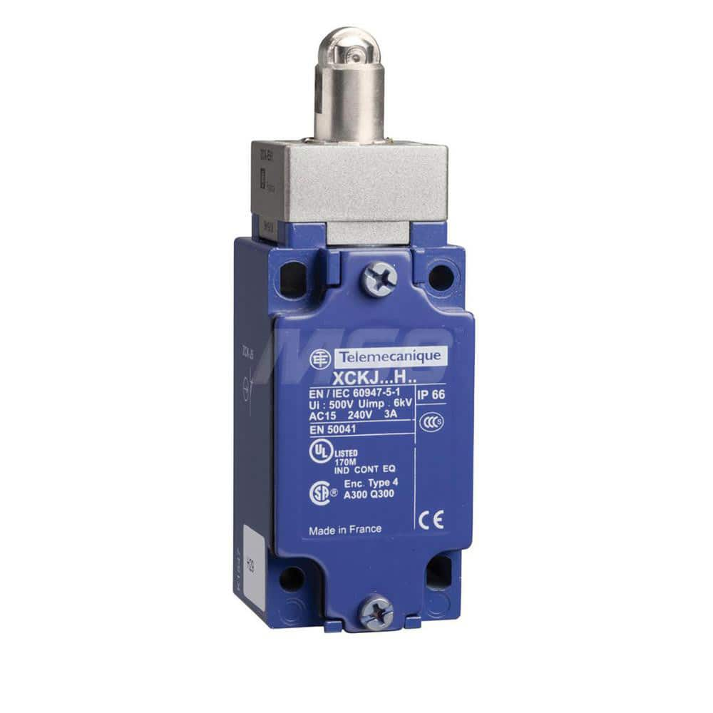 General Purpose Limit Switches; Actuator Type: Roller Plunger; Voltage: 500 V (IEC); 240.00; 300 V (UL); Actuation Force: 0.50; Contact Form: 1NO/1NC; Switch Type: Limit; Contact Configuration: NO; NC; Switch Action: Springs Back (Momentary); Terminal Typ