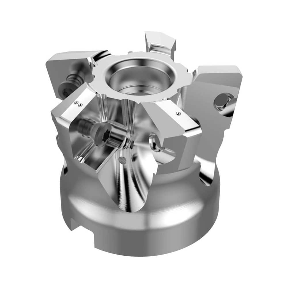 Indexable High-Feed Face Mills; Minimum Cutting Diameter: 36.70 mm; Maximum Cutting Diameter: 66.00 mm; Maximum Depth Of Cut: 2.50 mm; Arbor Hole Diameter (mm): 27.00; Compatible Insert Size Code: SPKT180630; Maximum Ramping Angle: 3.4; Series: R220.21; C