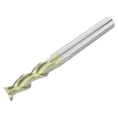 Square End Mill: 1/8'' Dia, 3/8'' LOC, 1/8'' Shank Dia, 1-1/2'' OAL, 2 Flutes, Solid Carbide Single End, ANF Finish, Helical Flute, 45 ° Helix, Centercutting, RH Cut, RH Flute, Series A245