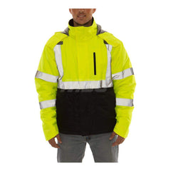 Jackets & Coats; Garment Style: Jacket; Size: 2X-Large; Gender: Unisex; Material: 300D PU Coated Polyester; Closure Type: Zipper; Seam Style: Stitched; Taped; Material Weight: 5.9 oz; Features: 2 in Silver Reflective Tape; Waterproof; Heat Retention; 2 Mi