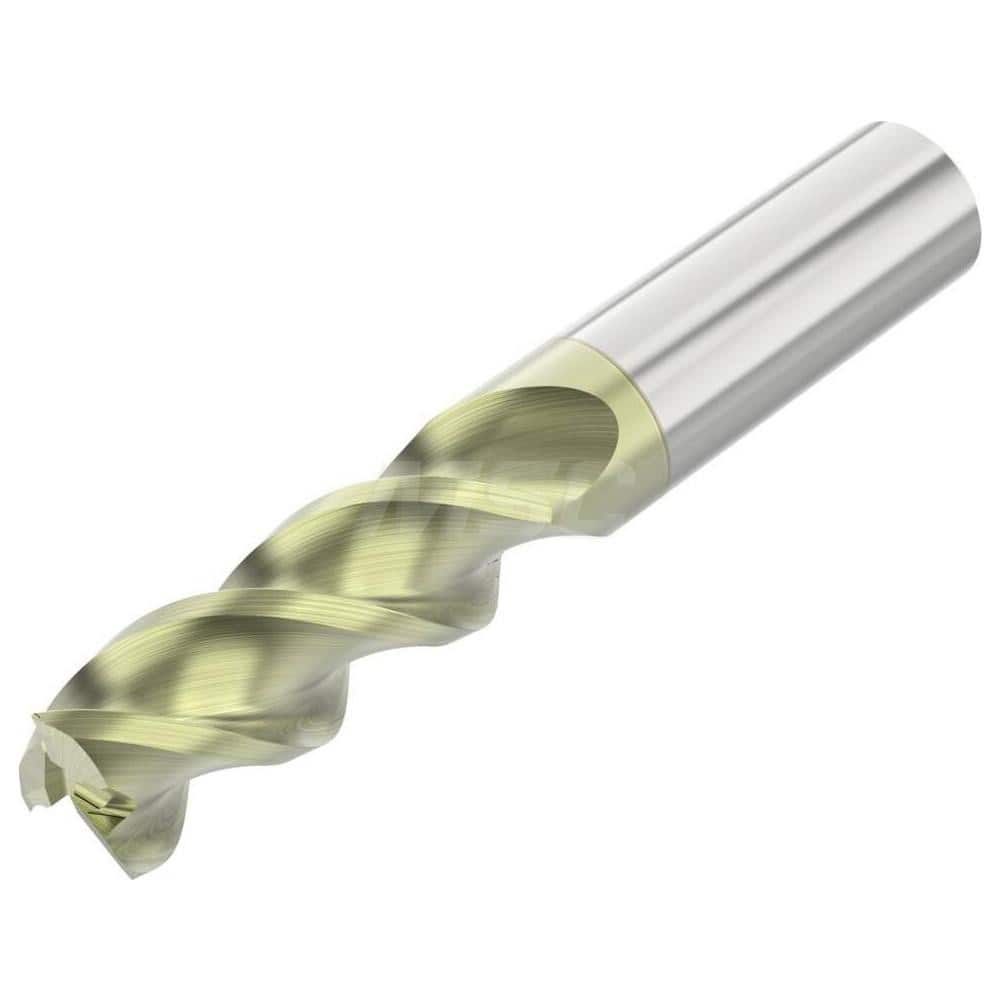 Corner Radius End Mill: 1/4″ Dia, 3/4″ LOC, 0.02″ Radius, 3 Flutes, Solid Carbide 2-1/2″ OAL, 1/4″ Shank Dia, 45 ° Helix, ANF Coated, Corner Radius End, Centercutting, Series A345R
