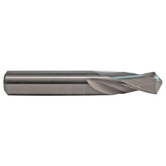 #37 Dia. × 0.104″ Shank × 5/8″ Flute Length × 2″ OAL, 3XD, 118°, Uncoated, 2 Flute, External Coolant, Round Solid Carbide Drill - Americas Industrial Supply