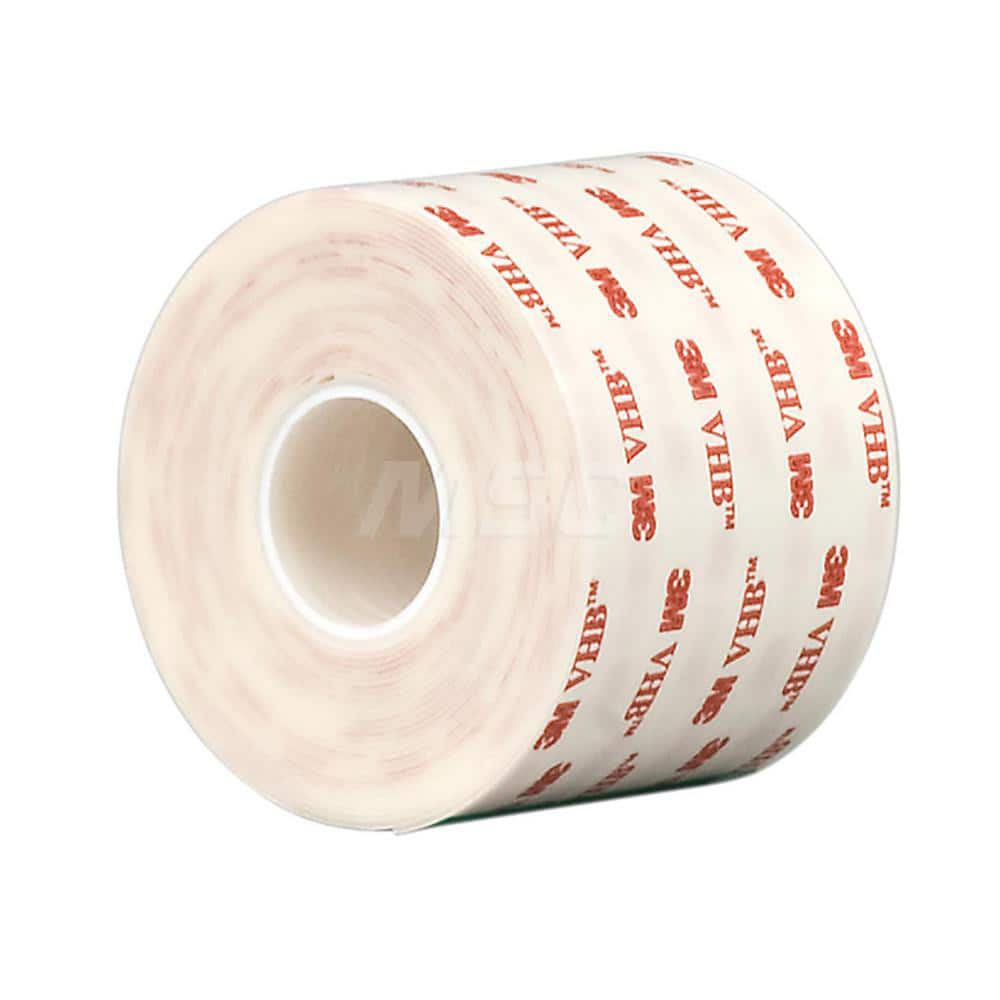 White Double-Sided Foam Tape: 3/4″ Wide, 5 yd Long, 25 mil Thick, Acrylic Adhesive