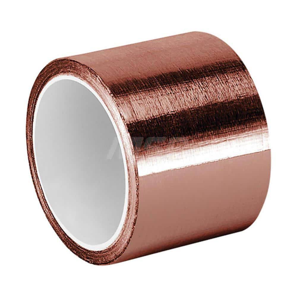 Duct Tape: 3″ Wide, 3.5 mil Thick, Copper Foil Acrylic Adhesive, 25 lb/in Tensile Strength