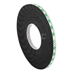 Black Double-Sided Urethane Foam Tape: 1″ Wide, 72 yd Long, 31 mil Thick, Acrylic Adhesive