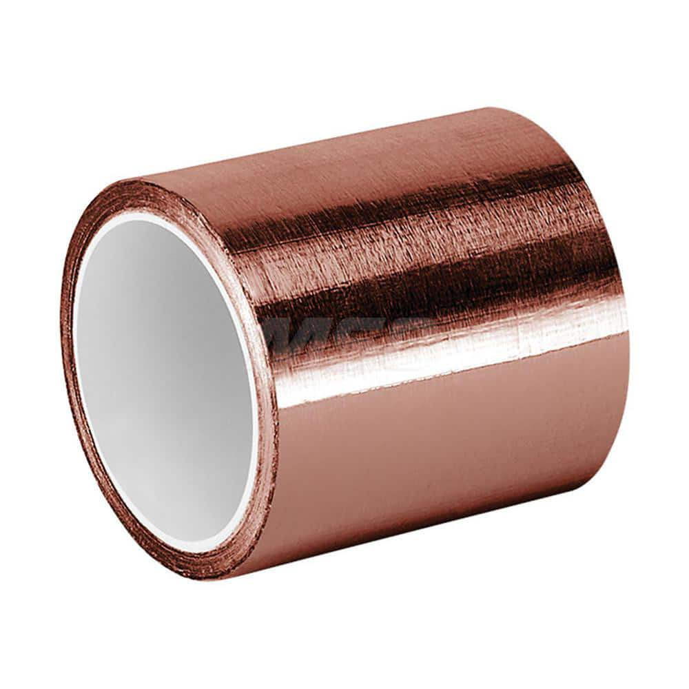 Duct Tape: 3″ Wide, 2.6 mil Thick, Copper Foil Acrylic Adhesive, 25 lb/in Tensile Strength