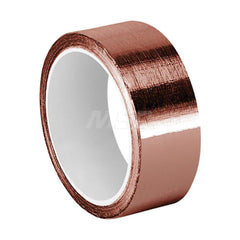 Duct Tape: 1″ Wide, 3.5 mil Thick, Copper Foil Acrylic Adhesive, 25 lb/in Tensile Strength