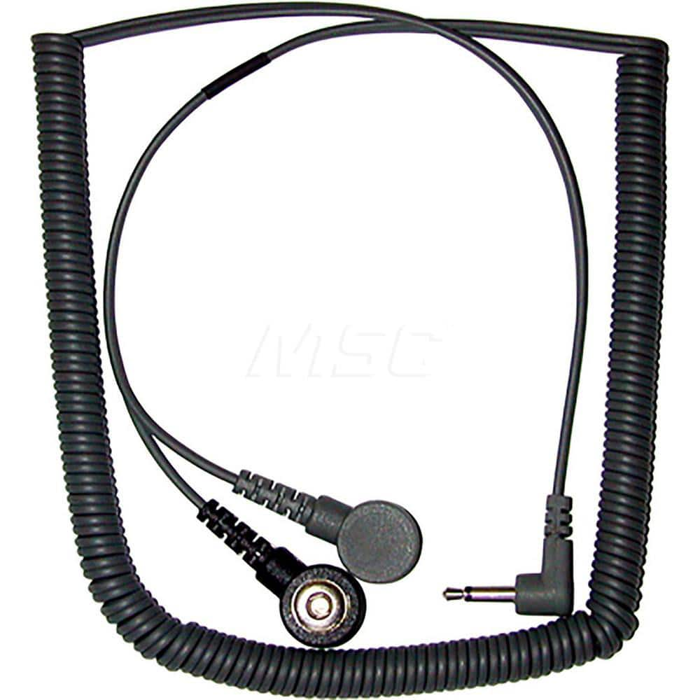 Grounding Cords; Anti-Static Equipment Compatibility: Grounding Cord; Grounding Wrist Strap; Cord Type: Coiled Cord; Number of Conductors: 2; Resistor: Yes; Color: Gray; Cord Length: 6; Number Of Conductors: 2