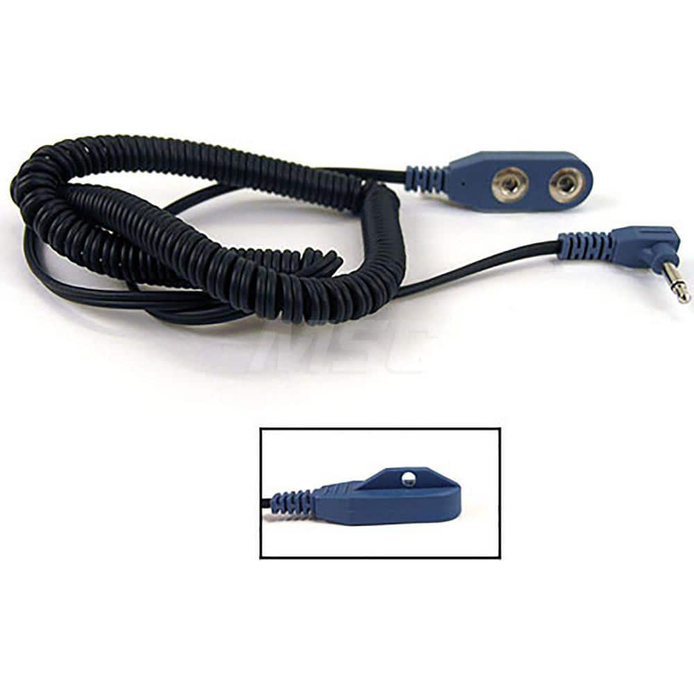 Grounding Cords; Anti-Static Equipment Compatibility: Grounding Cord; Grounding Wrist Strap; Cord Type: Coiled Cord; Number of Conductors: 2; Resistor: Yes; Cord Length: 5; Number Of Conductors: 2