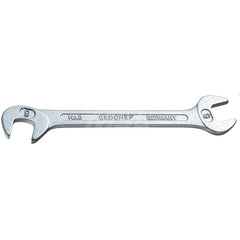 Open End Wrench: 4 mm, Double End Head 15 ° Head Angle, Vanadium Steel, Chrome-Plated