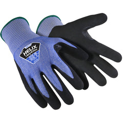 Blue Knit Glove with HPPE/Steel and Sandy Nitrile Dip, Size XL