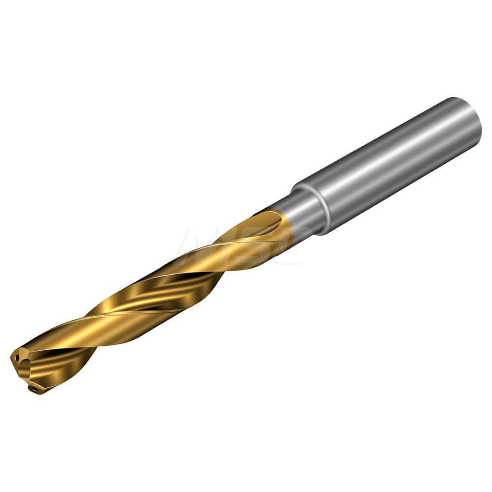 Taper Length Drill Bit: 0.1732″ Dia, 147 ° Coated, 1.7716″ Flute Length, 3.3464″ OAL, RH Cut, Spiral Flute, Cylindrical Shank, Series CoroDrill 860