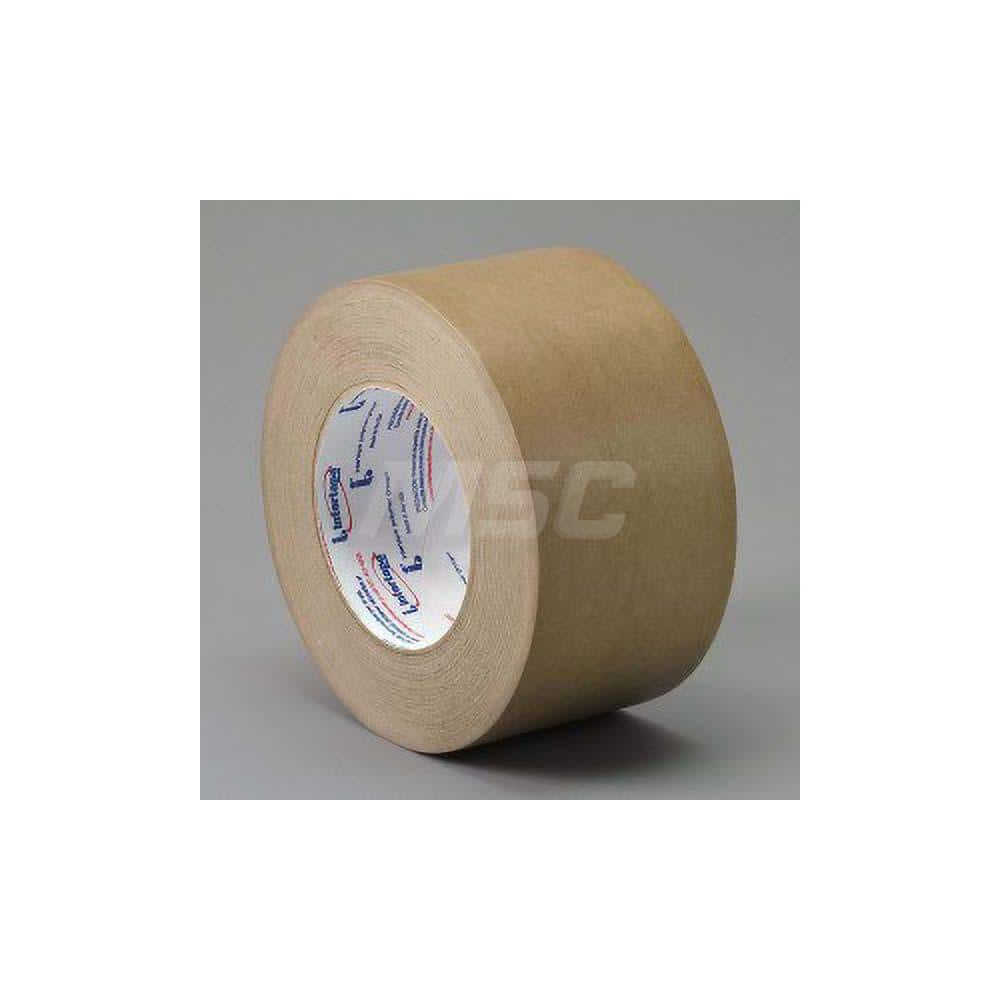 Packaging Tape: 3″ Wide, 60 yd Long, 7.2 mil Thick, Brown Kraft Paper, Natural Synthetic Rubber Adhesive, 40 lb/in Tensile Strength