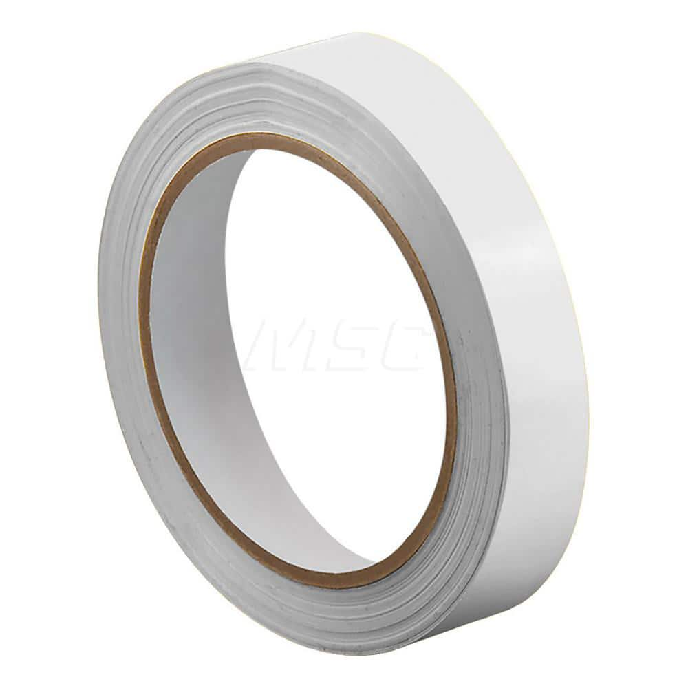 Packing Tape: 3/8″ Wide, 72 yd Long, White, Natural Rubber & Solvent-Based Adhesive Unplasticized Polyvinyl Chloride, 2.4 mil Thick, 42 lb/in Tensile Strength