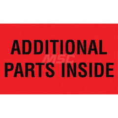 Shipping & DOT Label: ″Additional Parts Inside″, Rectangle, 5″ Wide, 3″ High Paper