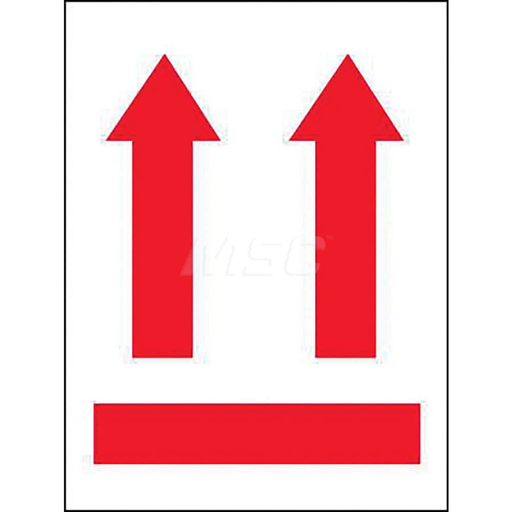 Care Instructions Label: ″Up Arrow″, Rectangle, 3″ Wide, 4″ High Paper