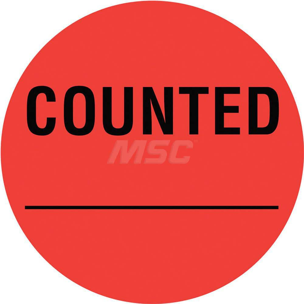 Inventory Control Label: ″Counted″, Circle Paper