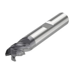Corner Radius End Mill: 0.2362″ Dia, 3 Flutes, Solid Carbide 48 ° Helix, SIRON-A Coated, Corner Chamfer End, Centercutting, Series JS553