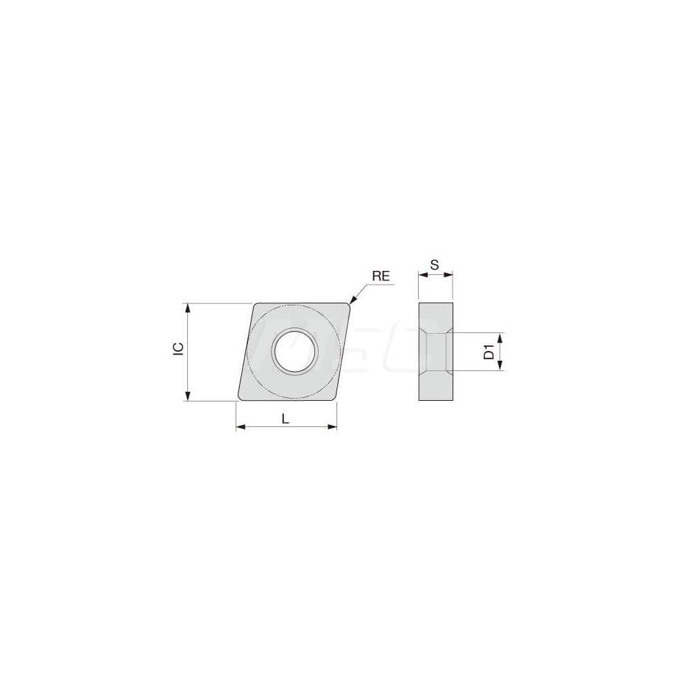 Turning Insert:  CNMG331ETM AH120,  Solid Carbide TiAlN Finish,  Neutral,  3/8″ Inscribed Circle,  0.0160″ Corner Radius,  80.0 &deg N/A Diamond,  Series  CNMG