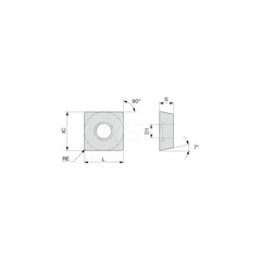 Turning Insert:  SCMT21.51-24 T9225,  Solid Carbide TiCN, Al2O3 & TiN Finish,  Neutral,  1/4″ Inscribed Circle,  0.0160″ Corner Radius,  90.0 &deg N/A Square,  Series  SCMT