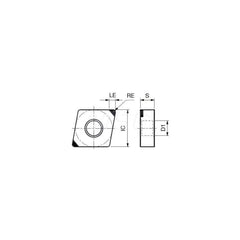 Turning Insert:  2QP-CNGA430.5-L BXA20,  Polycrystalline Cubic Boron Nitride Coated Finish,  Neutral,  1/2″ Inscribed Circle,  0.0080″ Corner Radius,  80.0 &deg N/A Diamond,  Series  CNGA