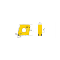 Turning Insert:  2QP-GNGA430.5 BXA20,  Polycrystalline Cubic Boron Nitride Coated Finish,  Neutral,  1/2″ Inscribed Circle,  0.0080″ Corner Radius,  70.0 &deg N/A Diamond,  Series  GNGA