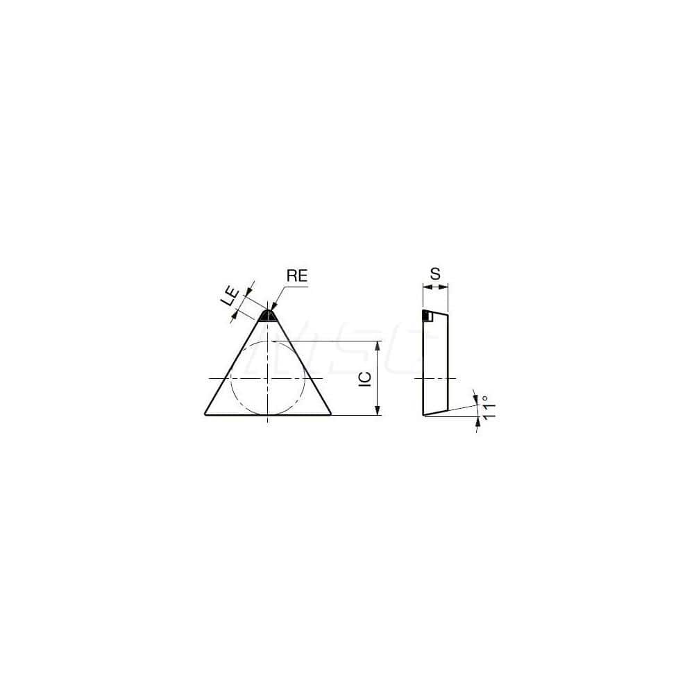 Turning Insert:  Q-TPGN221 BX330,  Polycrystalline Cubic Boron Nitride Uncoated Finish,  Neutral,  1/4″ Inscribed Circle,  0.0160″ Corner Radius,  60.0 &deg N/A Triangle,  Series  TPGN
