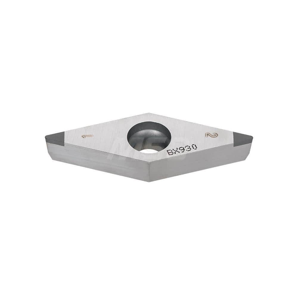 Turning Insert:  2QP-VCMW331 BX930,  Polycrystalline Cubic Boron Nitride Uncoated Finish,  Neutral,  3/8″ Inscribed Circle,  0.0160″ Corner Radius,  35.0 &deg N/A Diamond,  Series  VCMW
