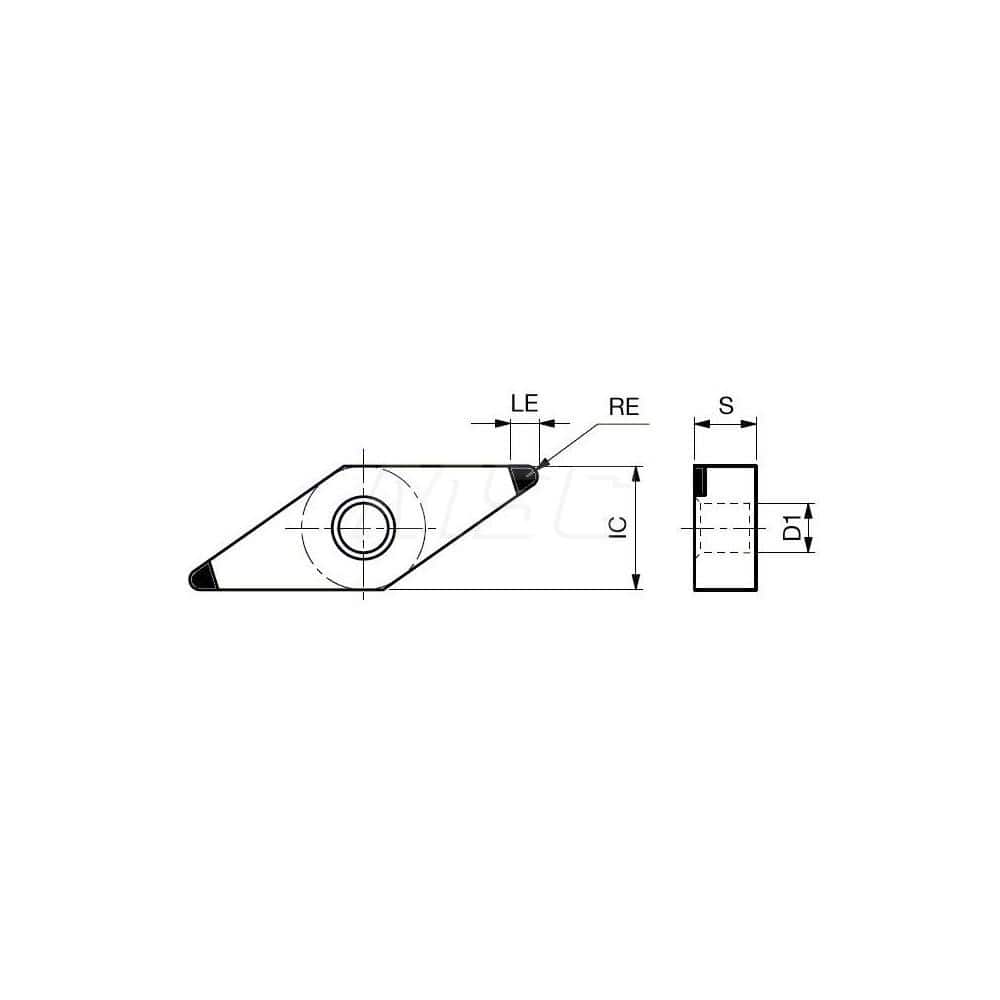 Turning Insert:  2QP-VNGA332-L BXA10,  Polycrystalline Cubic Boron Nitride TiAlN & TiCN Finish,  Neutral,  3/8″ Inscribed Circle,  0.0310″ Corner Radius,  35.0 &deg N/A Diamond,  Series  VNGA