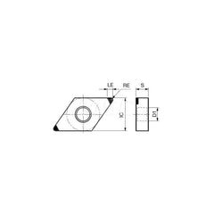 Turning Insert:  2QP-DNGA433-L BXA10,  Polycrystalline Cubic Boron Nitride TiAlN & TiCN Finish,  Neutral,  1/2″ Inscribed Circle,  0.0470″ Corner Radius,  55.0 &deg N/A Diamond,  Series  DNGA