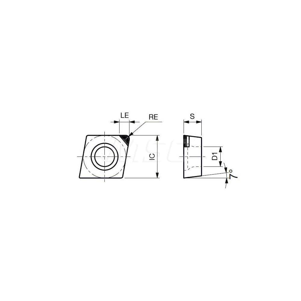Turning Insert:  Q-CCMW21.51 BX330,  Polycrystalline Cubic Boron Nitride Uncoated Finish,  Neutral,  1/4″ Inscribed Circle,  0.0160″ Corner Radius,  80.0 &deg N/A Diamond,  Series  CCMW
