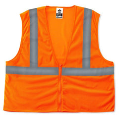 8205Z 4 XL/5 XL Econo 2 Zipper Orange Vest - Americas Industrial Supply