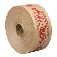 Packing Tape: 3″ Wide, 450' Long, Tan, Water-Activated Adhesive Kraft Paper, 7.3 mil Thick, 56 lb/in Tensile Strength