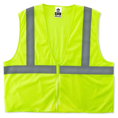 8205Z L/ XL Econo 2 Zipper Lime Vest - Americas Industrial Supply