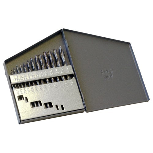 ‎1/16-1/4 RHS / RHC HSS 135 Degree Split Point Heavy Duty Jobber Length Drill Set - TiCN