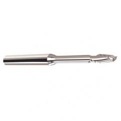 3mm Dia. - 3mm LOC - 57mm OAL - .15mm C/R  2 FL Carbide End Mill with 30mm Reach - Uncoated - Americas Industrial Supply