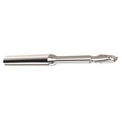 1.5mm Dia. - 2.2mm LOC - 38mm OAL - .25mm C/R  2 FL Carbide End Mill with 2.2mm Reach - Uncoated - Americas Industrial Supply
