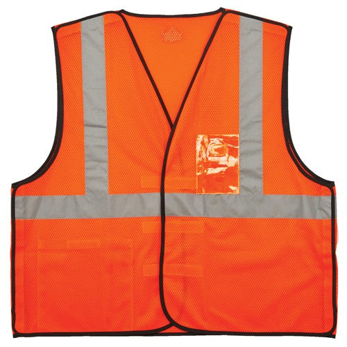 8216BA L/ XL Orange Breakaway Mesh Vest Type R Class 2 W/Id Holder - Americas Industrial Supply