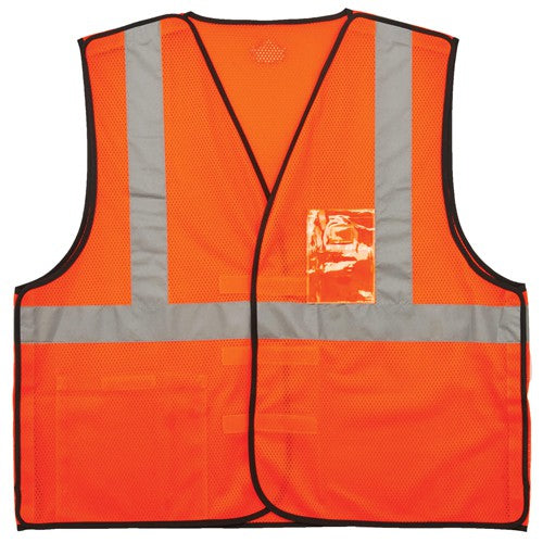 8216BA 2/3 XL Orange Breakaway Mesh Vest Type R Class 2 W/Id Holder - Americas Industrial Supply