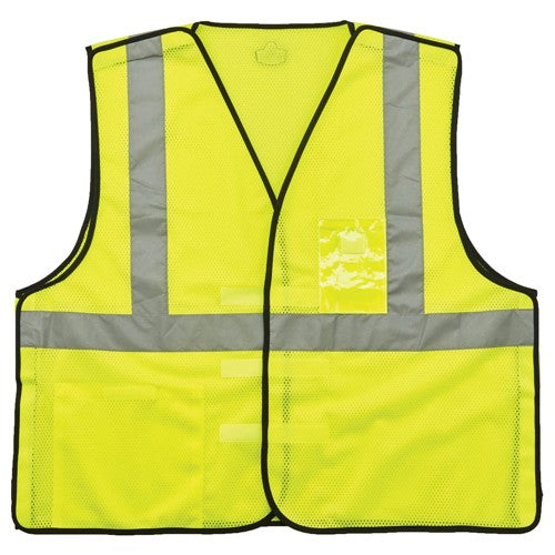 8216BA L/ XL Lime Breakaway Mesh Vest Type R Class 2 W/ Id Holder - Americas Industrial Supply