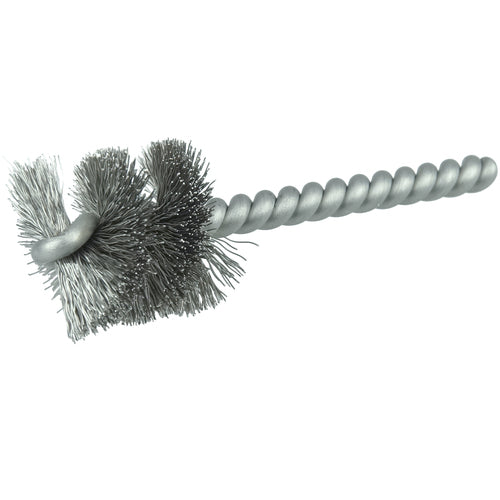 1″ Power Tube Brush, .005″ Stainless Steel Fill, 1″ Brush Length - Americas Industrial Supply