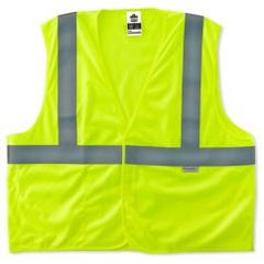 8255HL L/XL LIME TREATED POLY VEST - Americas Industrial Supply