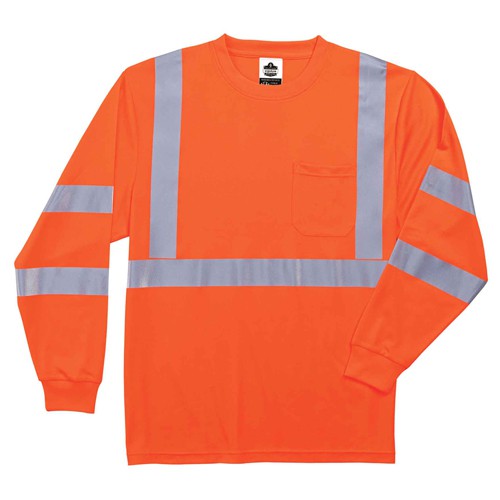8391 4 XL Orange Long Sleeve T-Shirt Type R Class 3 - Americas Industrial Supply