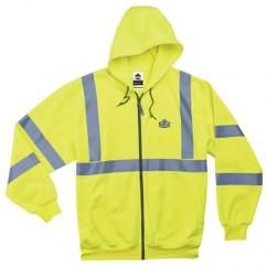 8392 M LIME ZIPPER HOODED SWEATSHIRT - Americas Industrial Supply